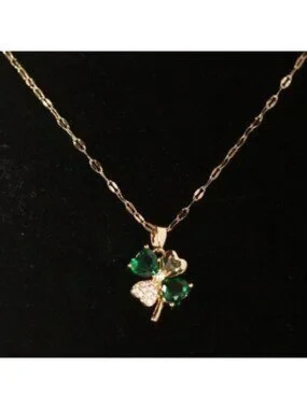 Emerald Clover Charm Necklace